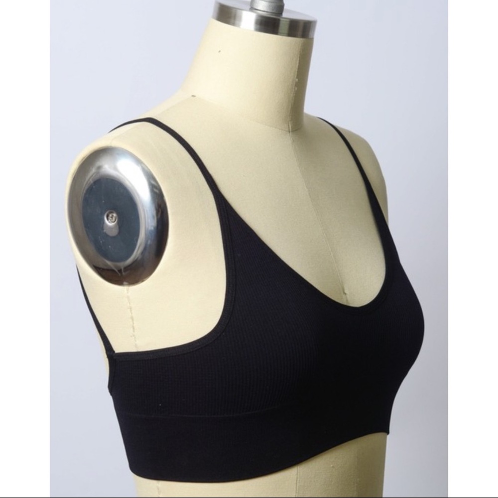 BUNDLE DEAL!! Low Back Seamless Bralette Black/Tan - Picture 5 of 8